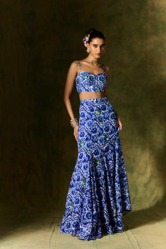 SHALIMAR SILK BRALETTE & SKIRT SET