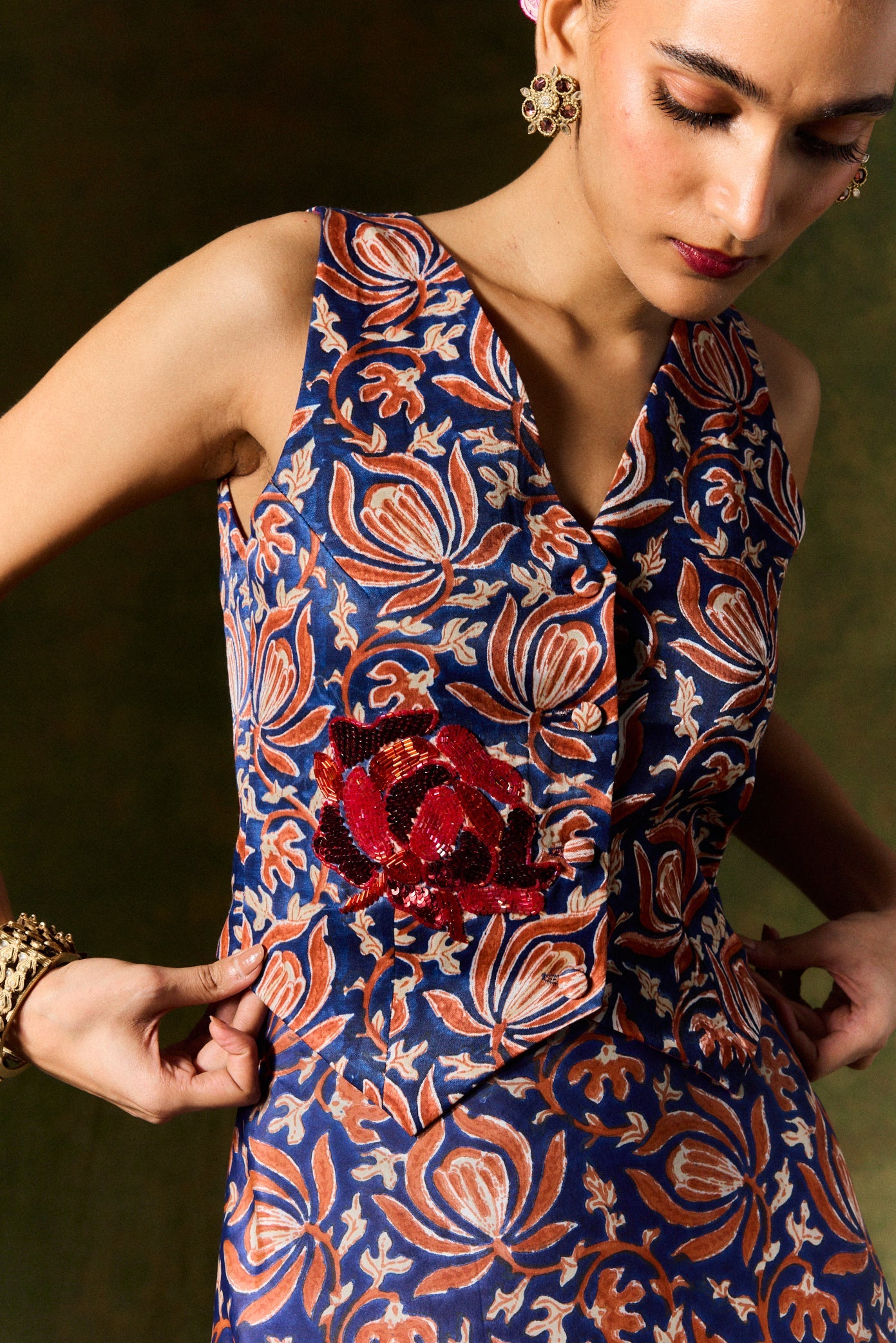 Inaaya Silk Skirt & Waistcoat Set