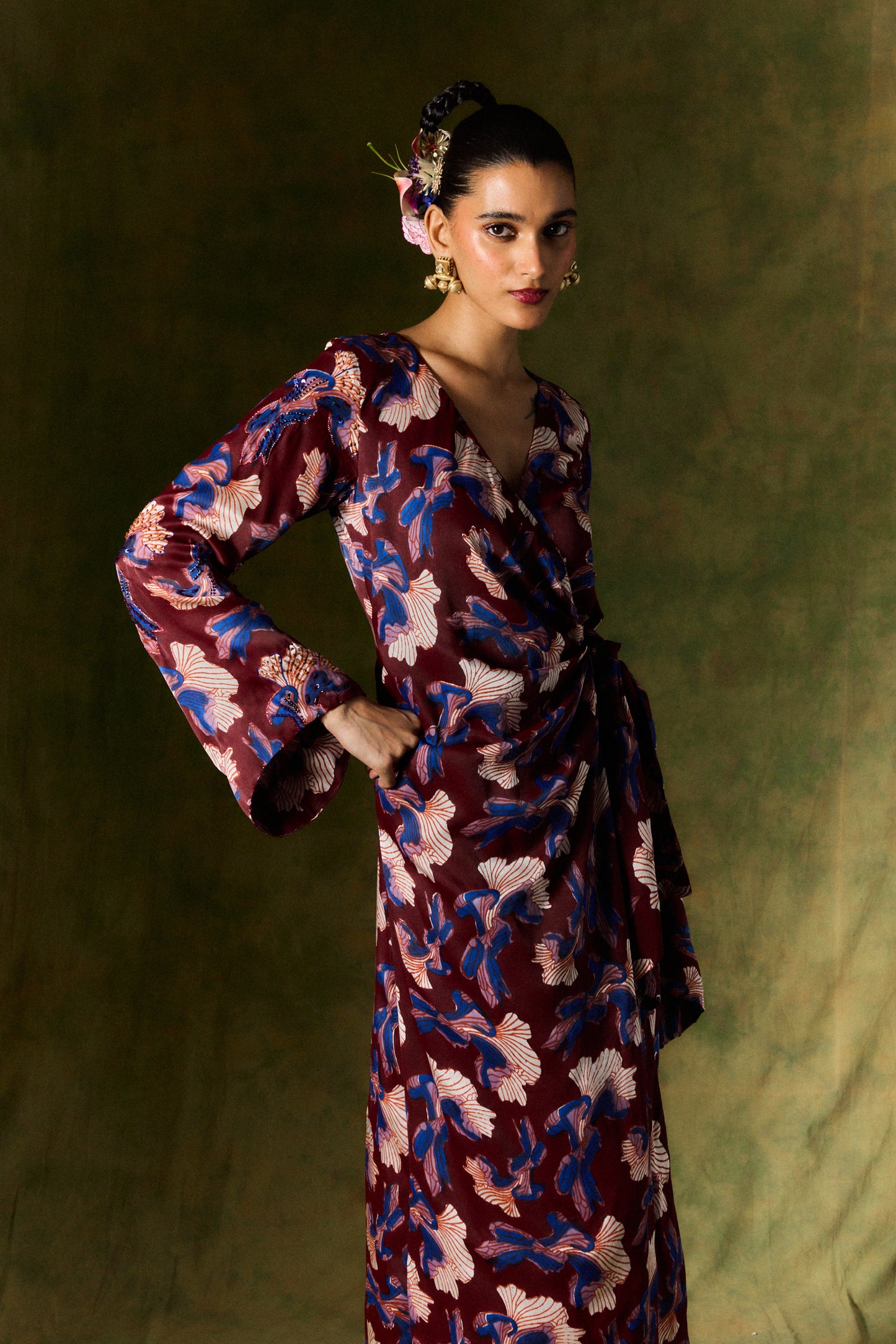 MEHER SILK WRAP DRESS