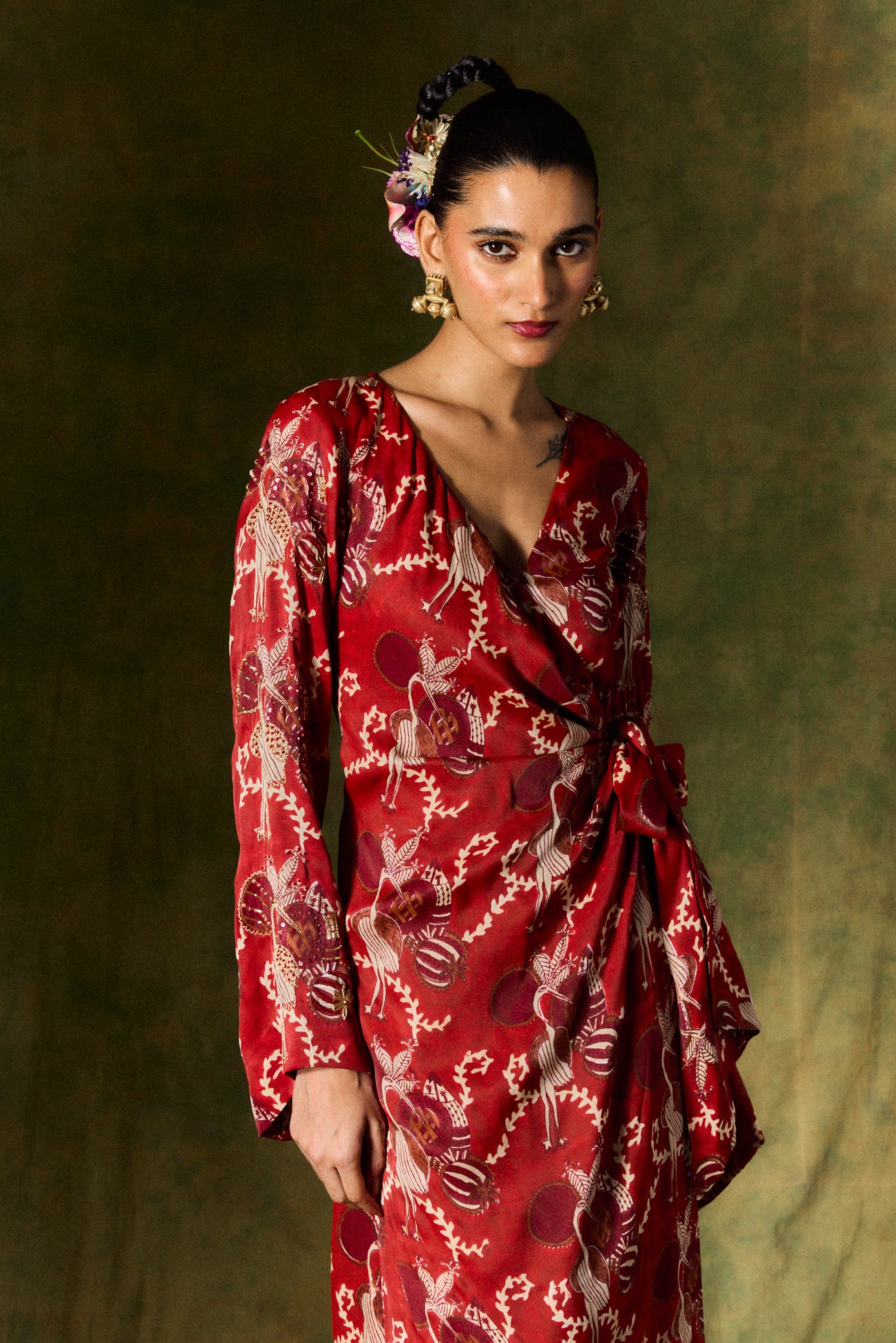 NOURA SILK WRAP DRESS