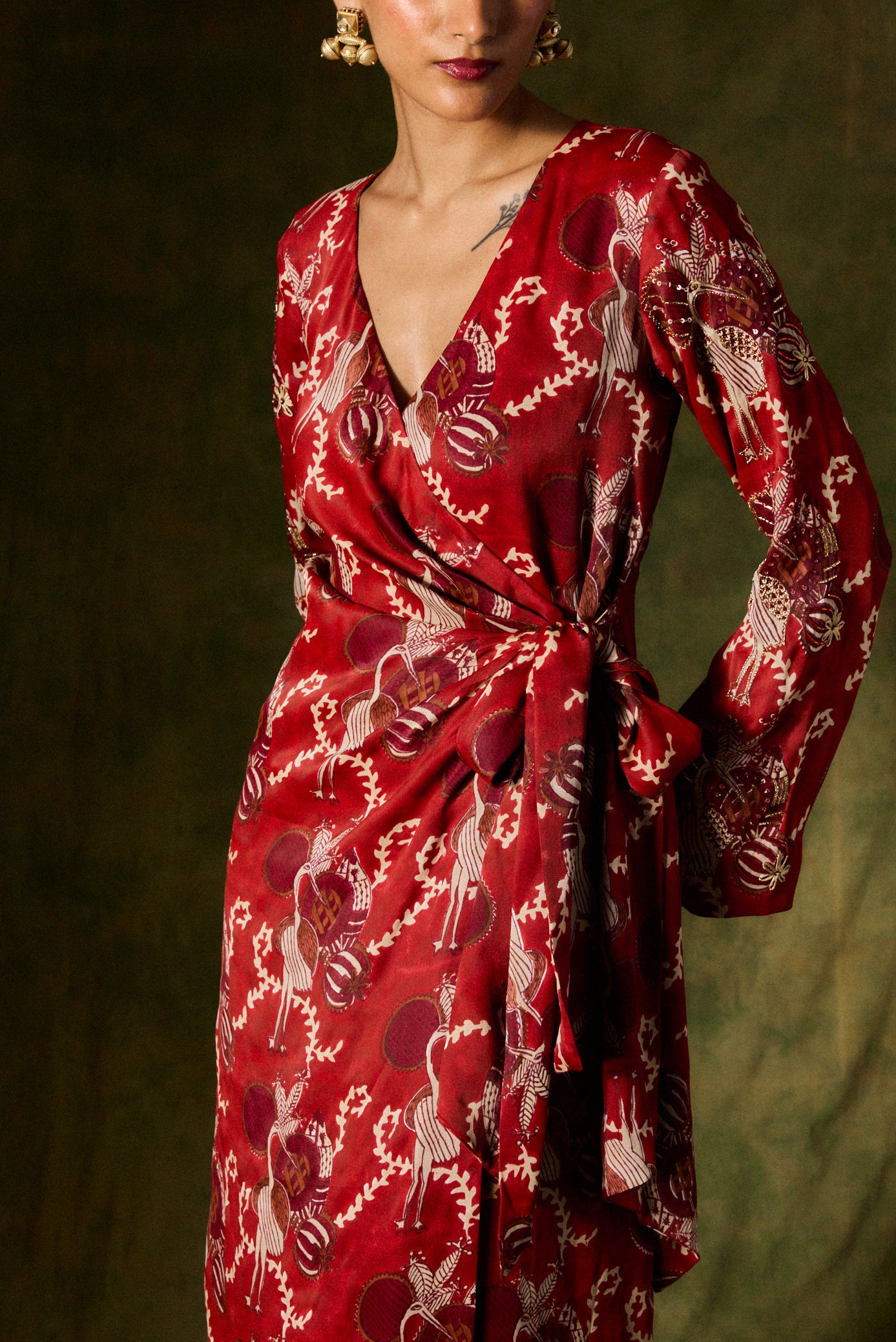 NOURA SILK WRAP DRESS