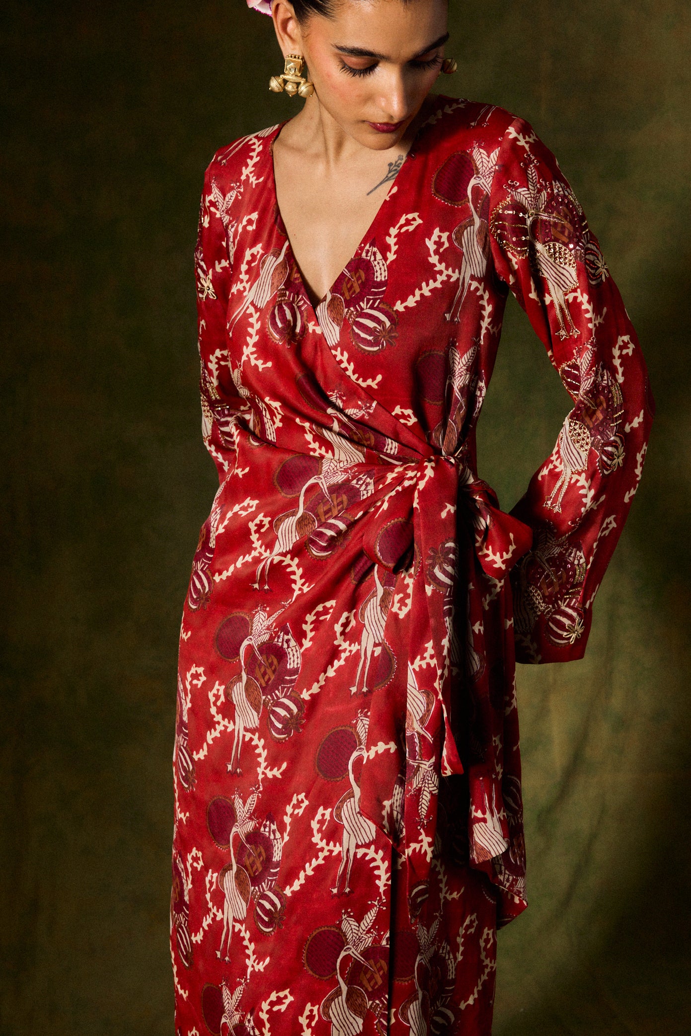 NOURA SILK WRAP DRESS