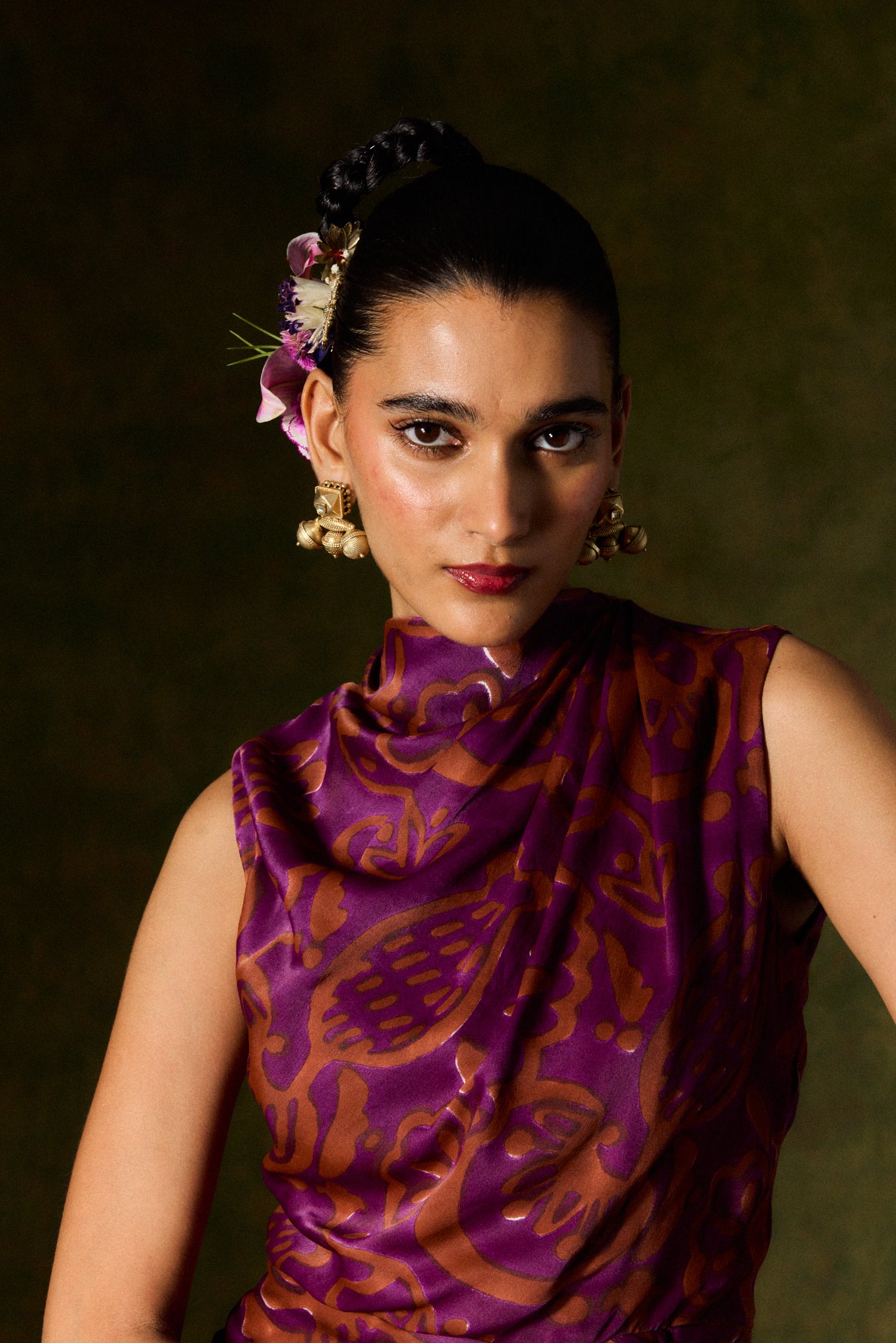 Saanjh Silk Draped Dress