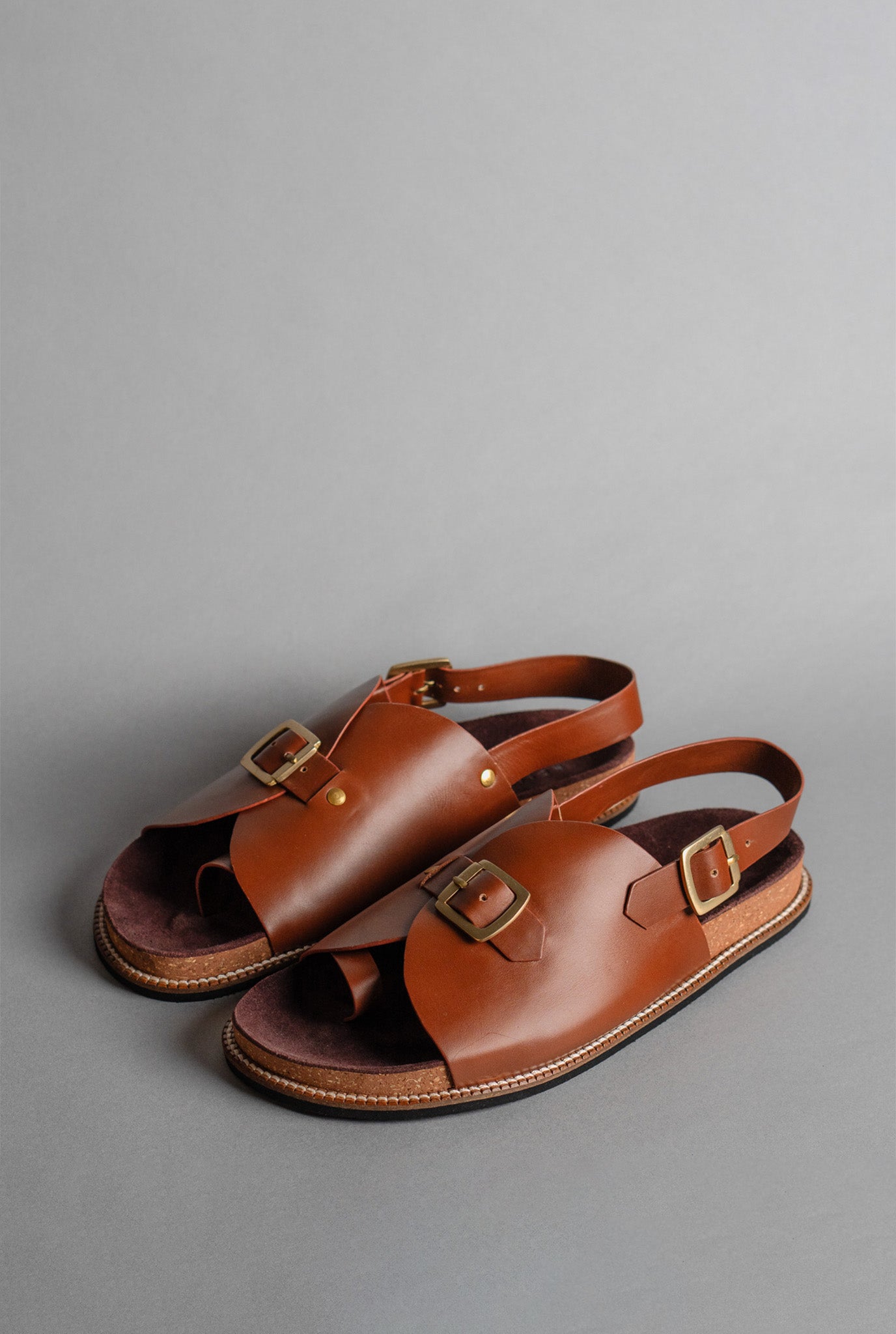 Envelope Cork Sandals Single Buckle