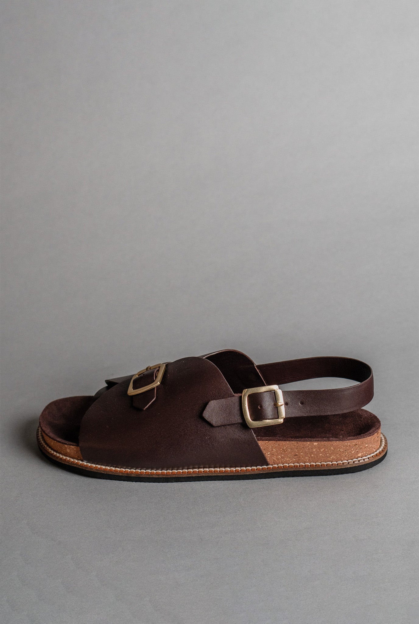 Envelope Cork Sandals Single Buckle