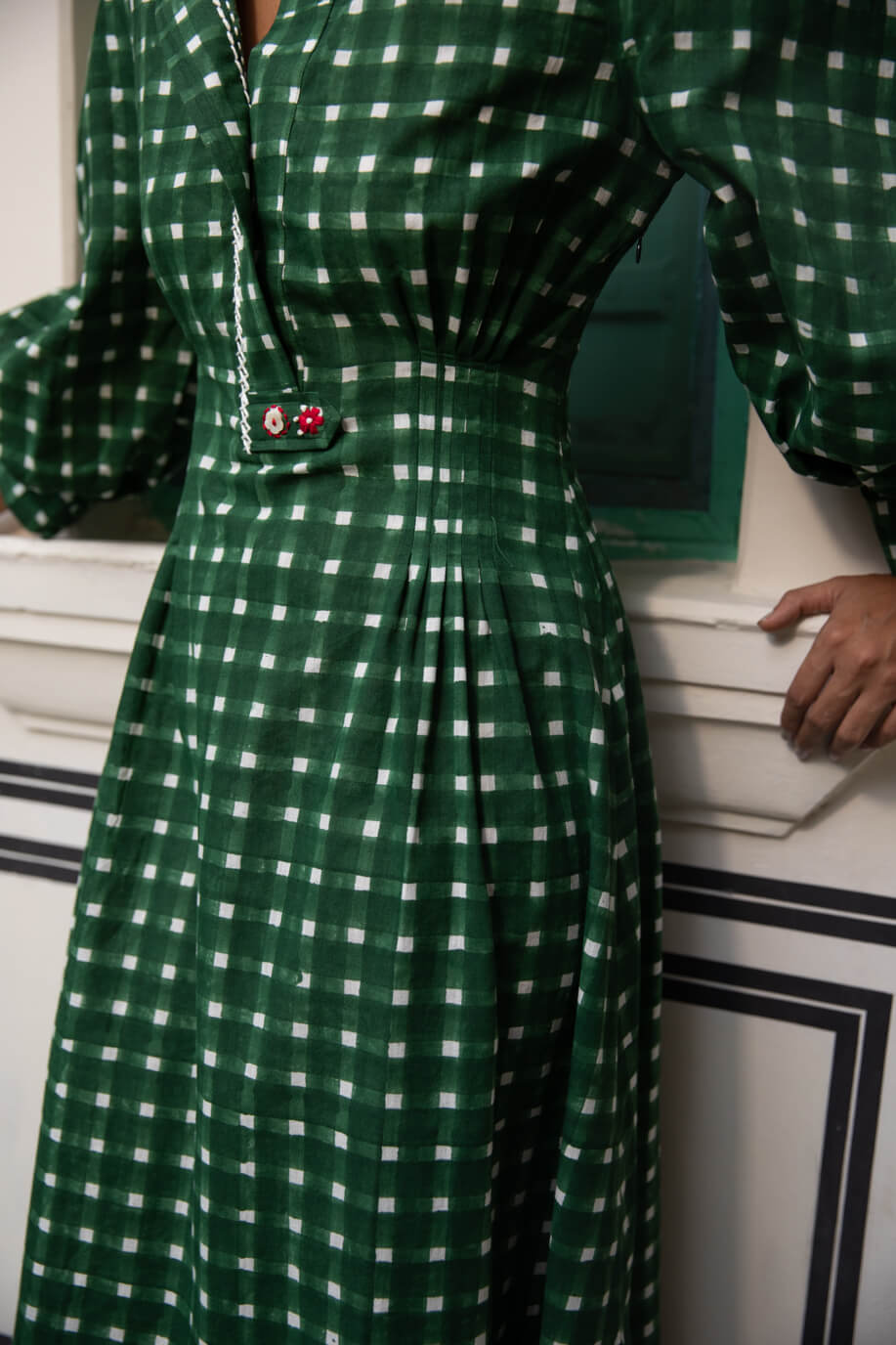 the-jodi-life-hand-crafted-green-checks-dress