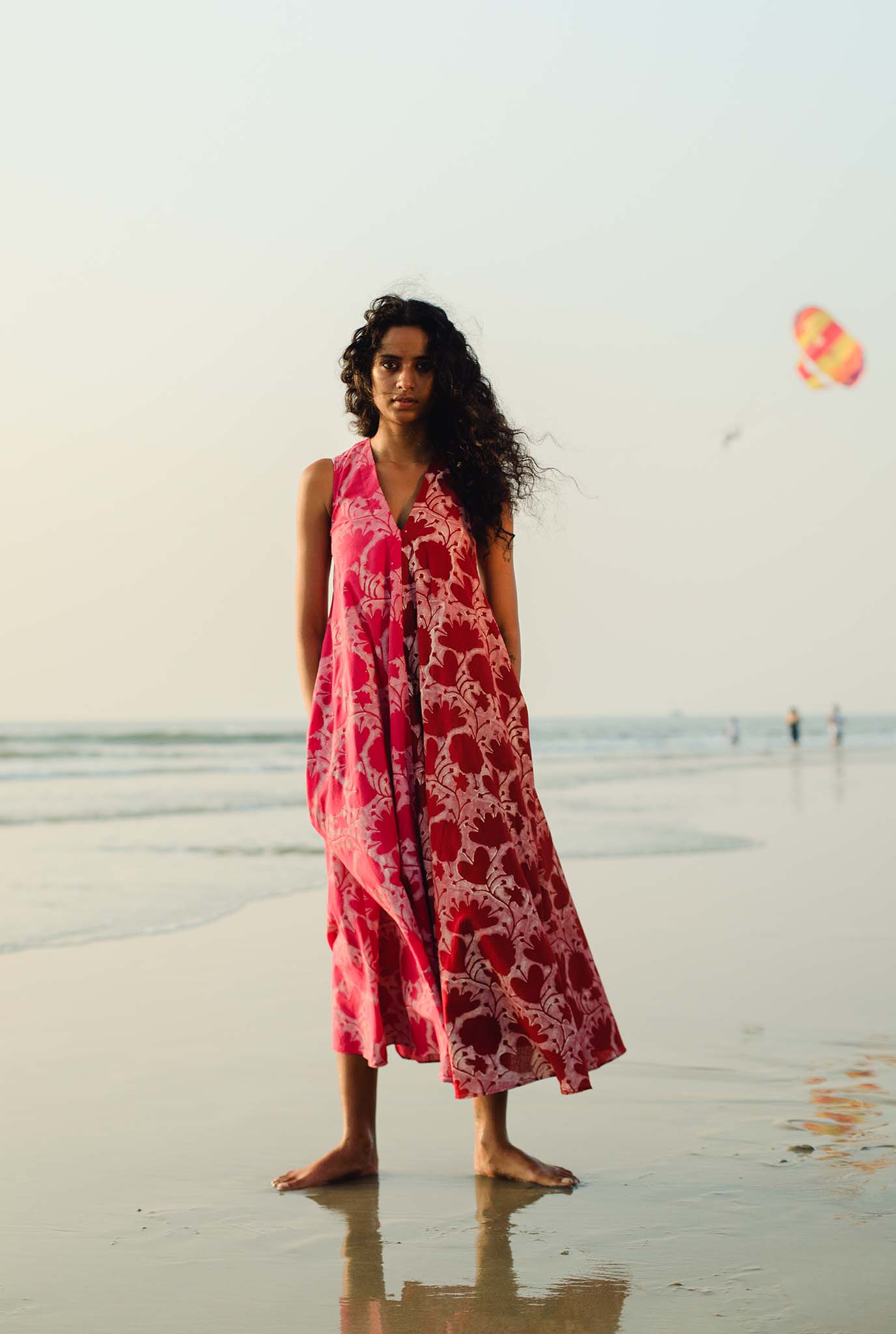 sustainable-handmade-handcrafted-jodi-thejodilife-block-printed-red-pink-dress-floral-motif