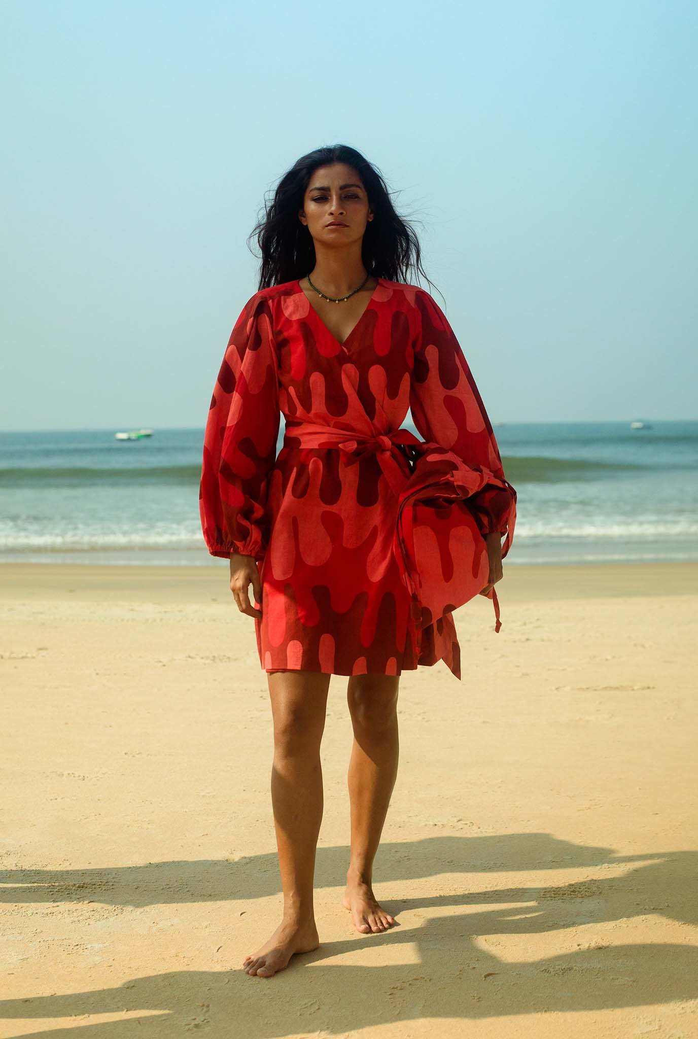 sustainable-handmade-handcrafted-jodi-thejodilife-wrap-dress-screen-printed-red-tieup