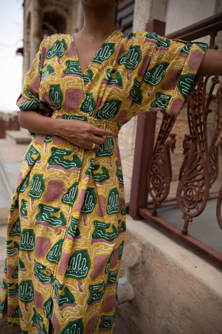 the-jodi-life-thar-yellow-wrap-dress-crafted-by-artisans