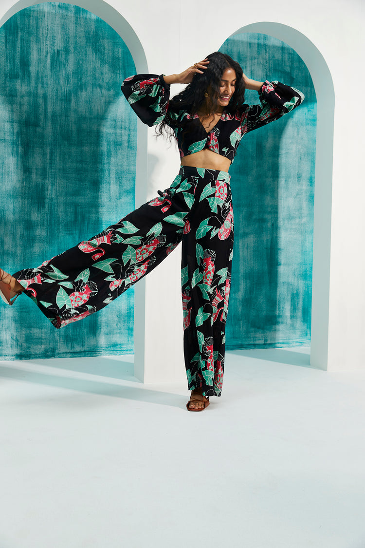 sustainable-handmade-handcrafted-jodi-thejodilife-animal-screen-printed-agathi-wide-leg trousers