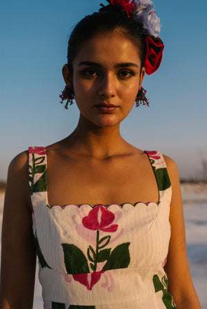 Dione Scallop Handloom Dress