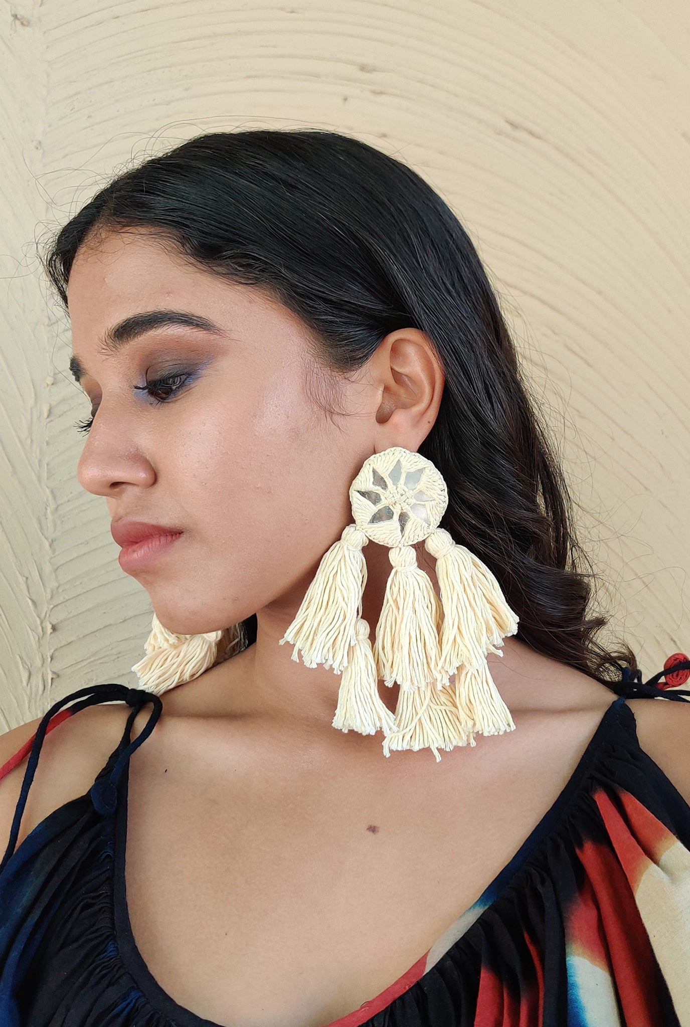 Raffia Tassel Earrings  Seed Heritage