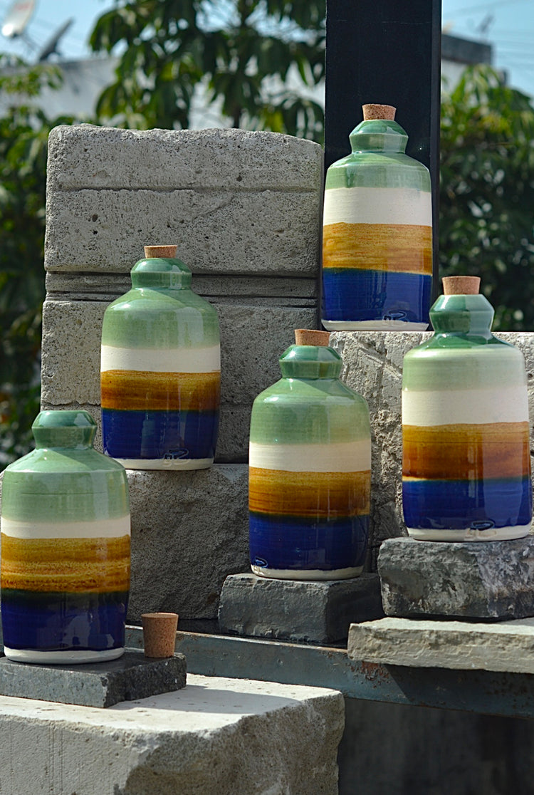 Handcrafted-jodi-water bottle-ceramic-eco-conscious-sustainable