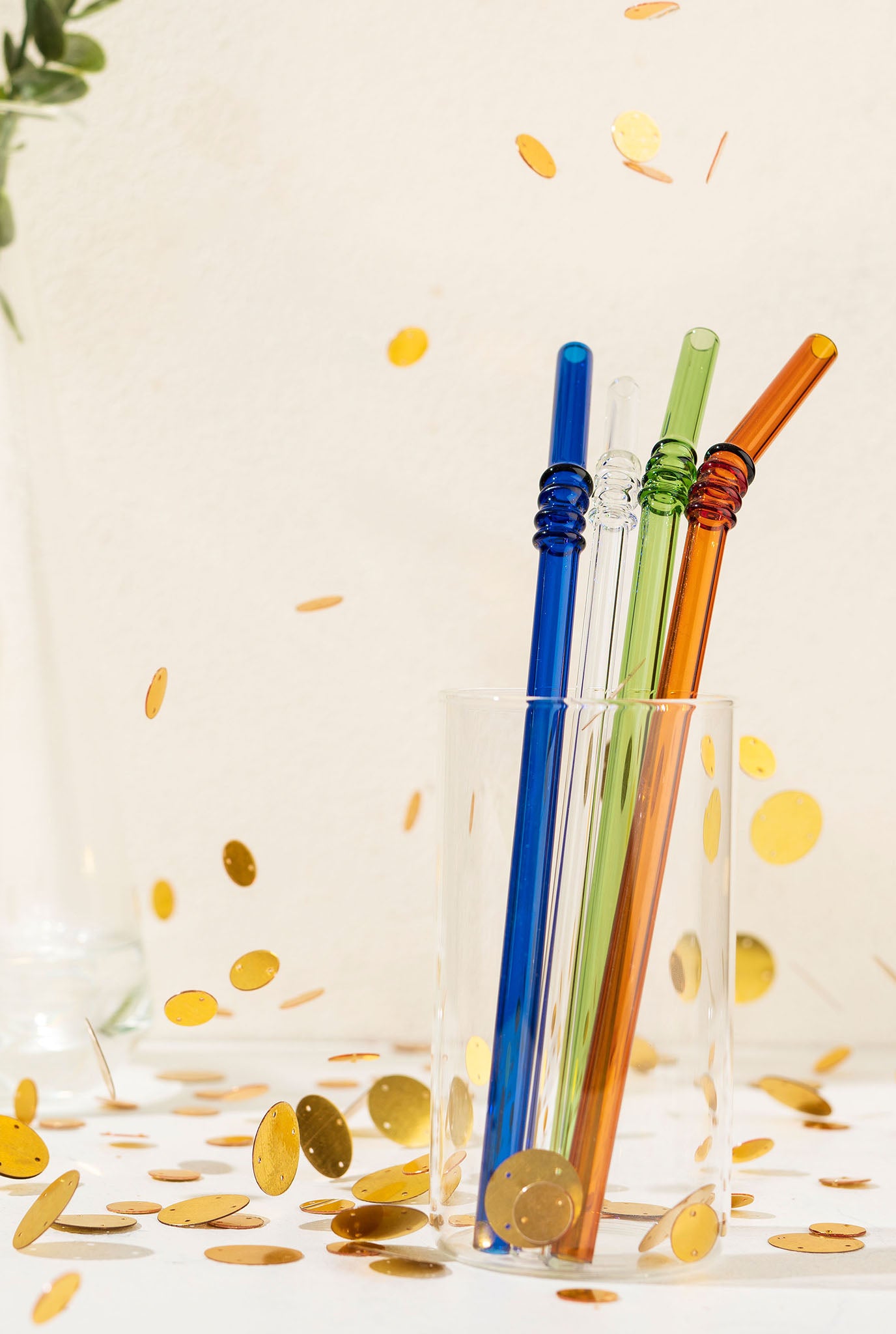 GLASS STRAWS (COLOURED) (SET OF 2)