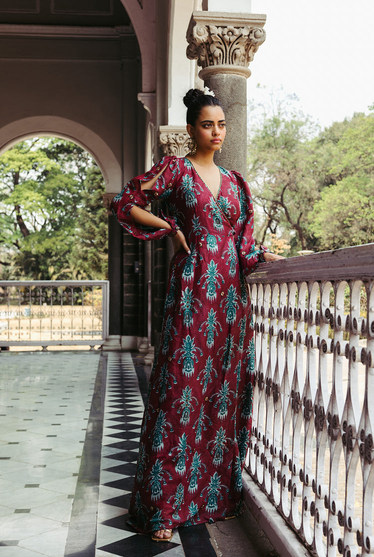 The-Jodi-Life-silk-evening-dress-hand-blockprinted-embroidery-embellished-sequins-festive-handcrafted-sustainable-colourful
