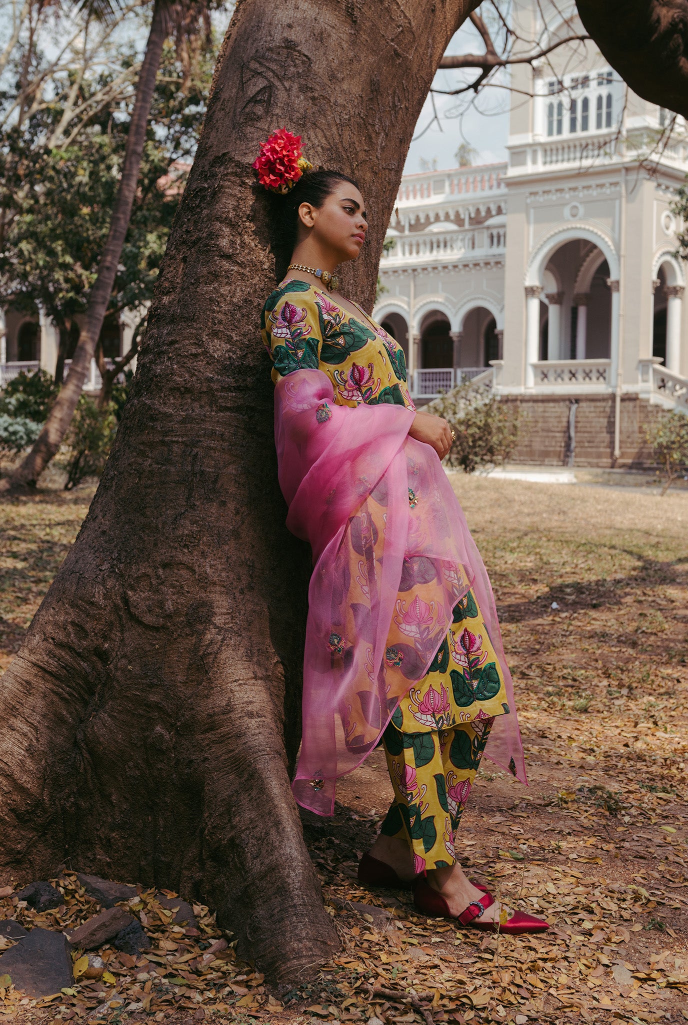 The-Jodi-Life-organza-dupatta-delicate-silk-kurta-pants-hand-blockprinted-embroidery-embellished-sequins-festive-handcrafted-sustainable-colourful