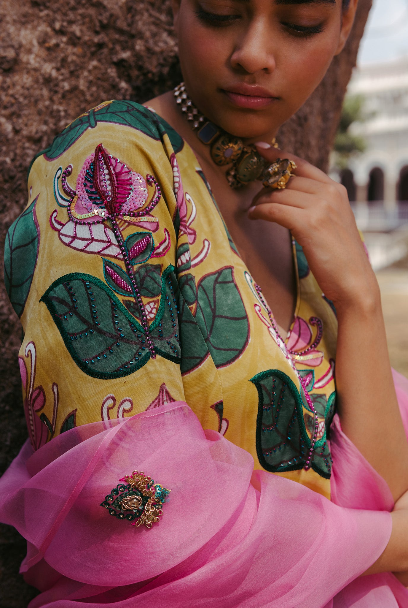 The-Jodi-Life-organza-dupatta-silk-kurta-set-embroidery-embellished-sequins-festive-handcrafted-sustainable-colourful