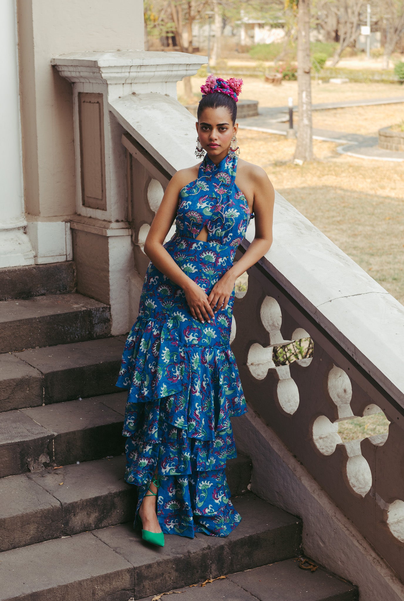 The-Jodi-Life-silk-dress-ruffles-hand-blockprinted-embroidery-embellished-sequins-festive-handcrafted-sustainable-colourful