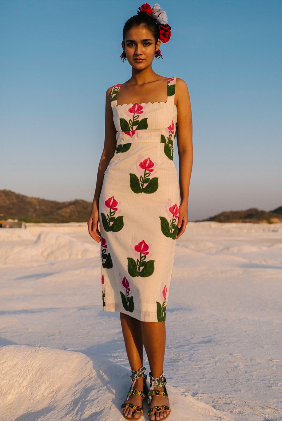 Dione Scallop Handloom Dress