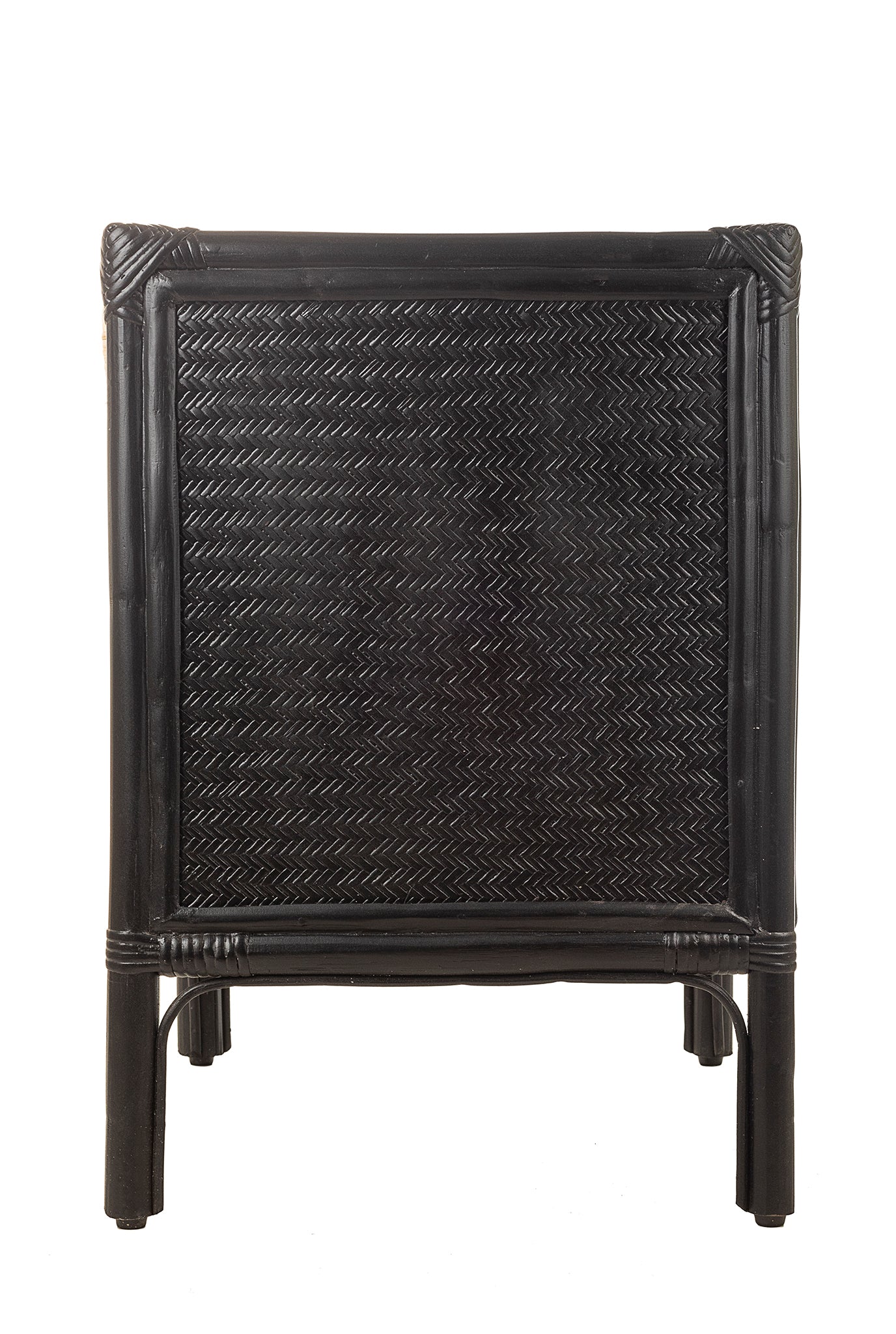 jodi- sustainable-black frame-cane weaving-handcrafted-side table
