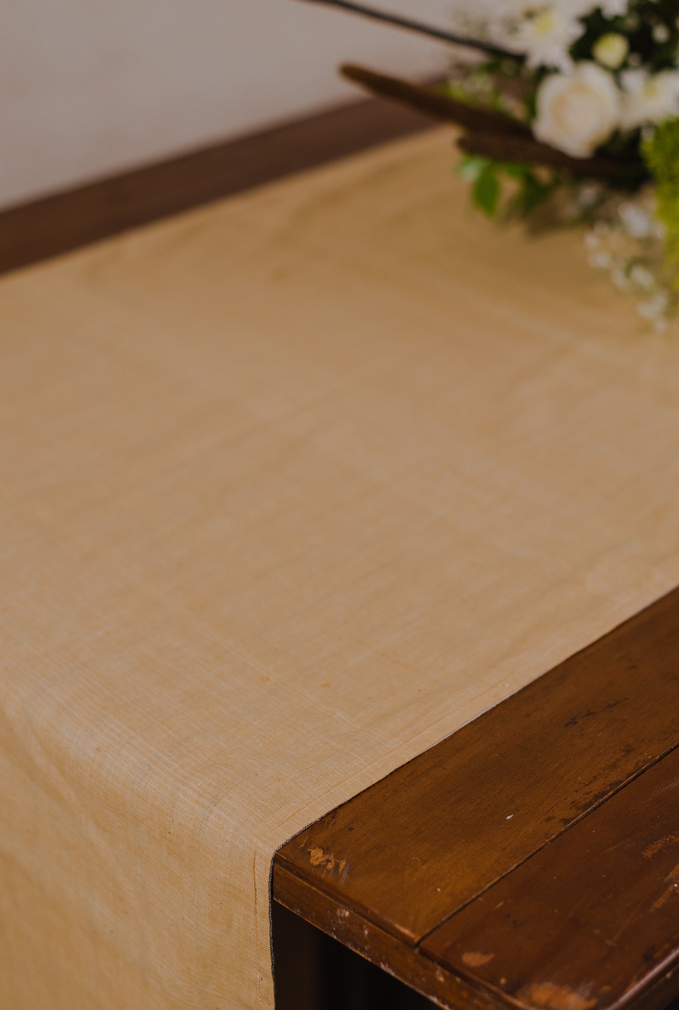 REVERSIBLE KHADI COTTON TABLE RUNNER (WITHOUT POMPOM)