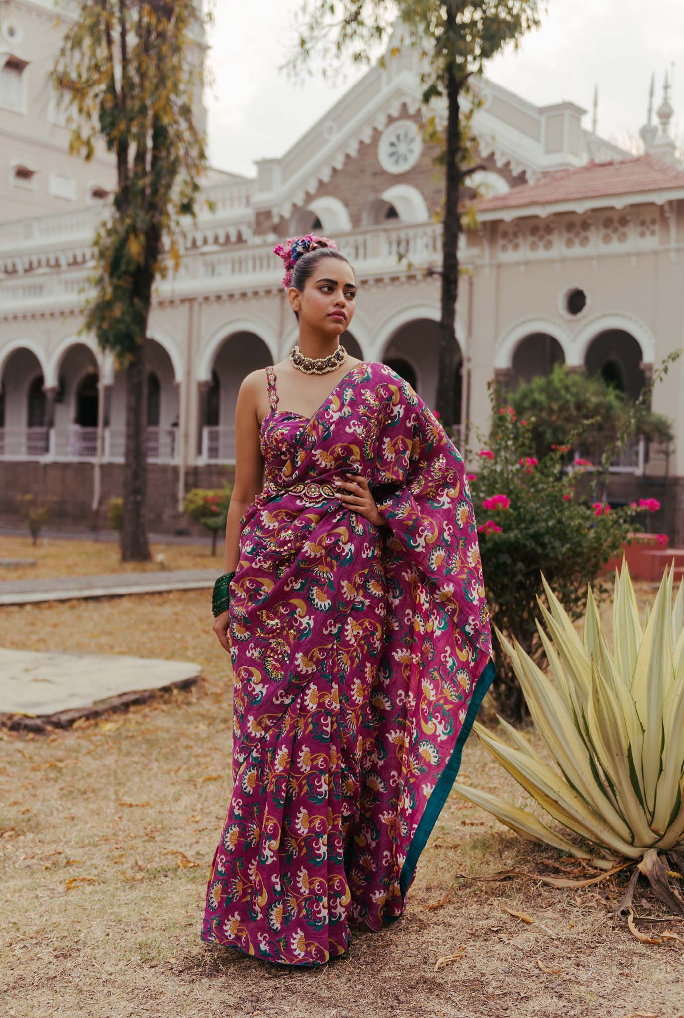 The-Jodi-Life-wedding-festive-handcrafted-sustainable-rustic-hand-blockprinted-embellished-multicoloured-blouse-saree-belt