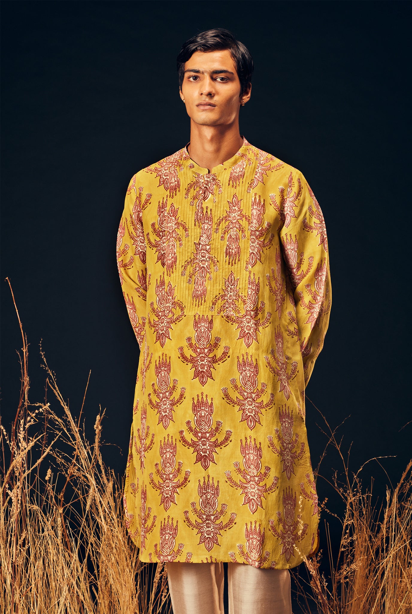 jodi-sustainable-silk-menswear-yellow-block-printed-handcrafted