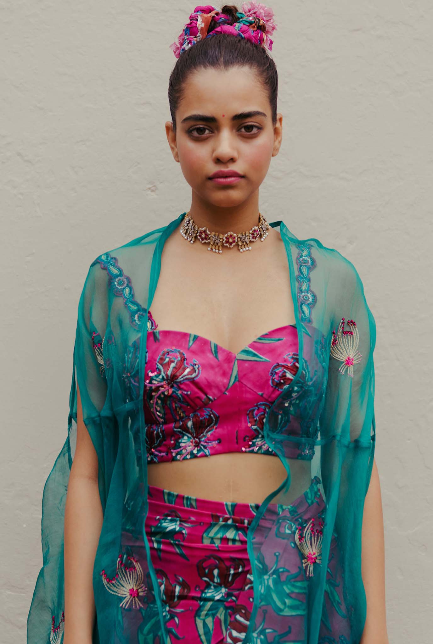 The-Jodi-Life-silk-magenta-sustainable-handcrafted-embroidery-blouse-skirt-cape