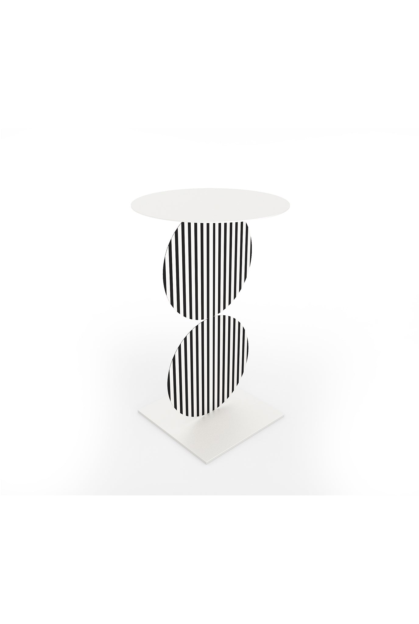 statement piece- handcrafted-striped-side-table-steel